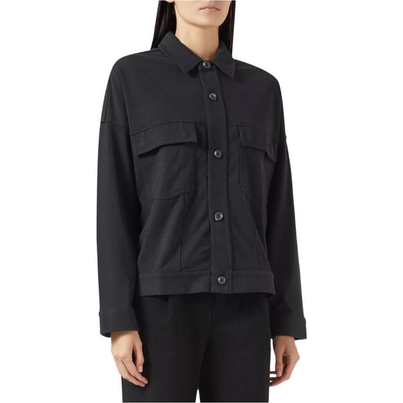 Vuori Mackenzie Jacket Medium Washed Black Cotton Shacket Chore Coat Inspo NWT - Picture 4 of 16